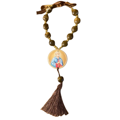 DEZENA PEDRARIAS MEDALHÃO DE RESINADO  SÃO PEDRO  17MM (1 UNIDADE)