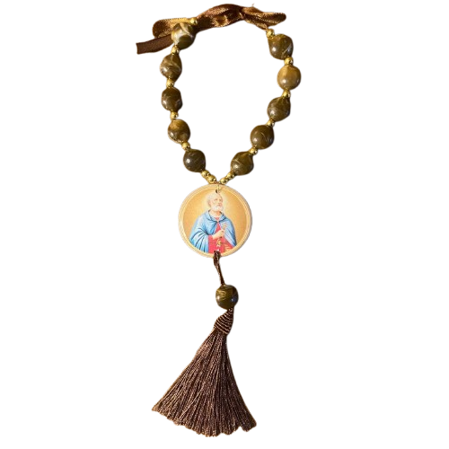 DEZENA PEDRARIAS MEDALHÃO DE RESINADO  SÃO PEDRO  17MM (1 UNIDADE)