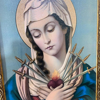 QUADRO COM MOLDURA RESINADO NOSSA SENHORA DAS DORES 44CMX34CM (1 UNIDADE)