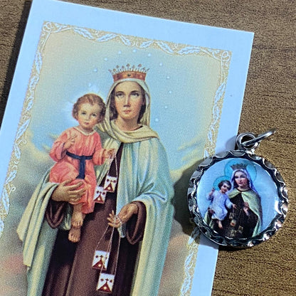 MEDALHA NÍQUEL RESINADA NOSSA SENHORA DO CARMO (6 UNIDADE)