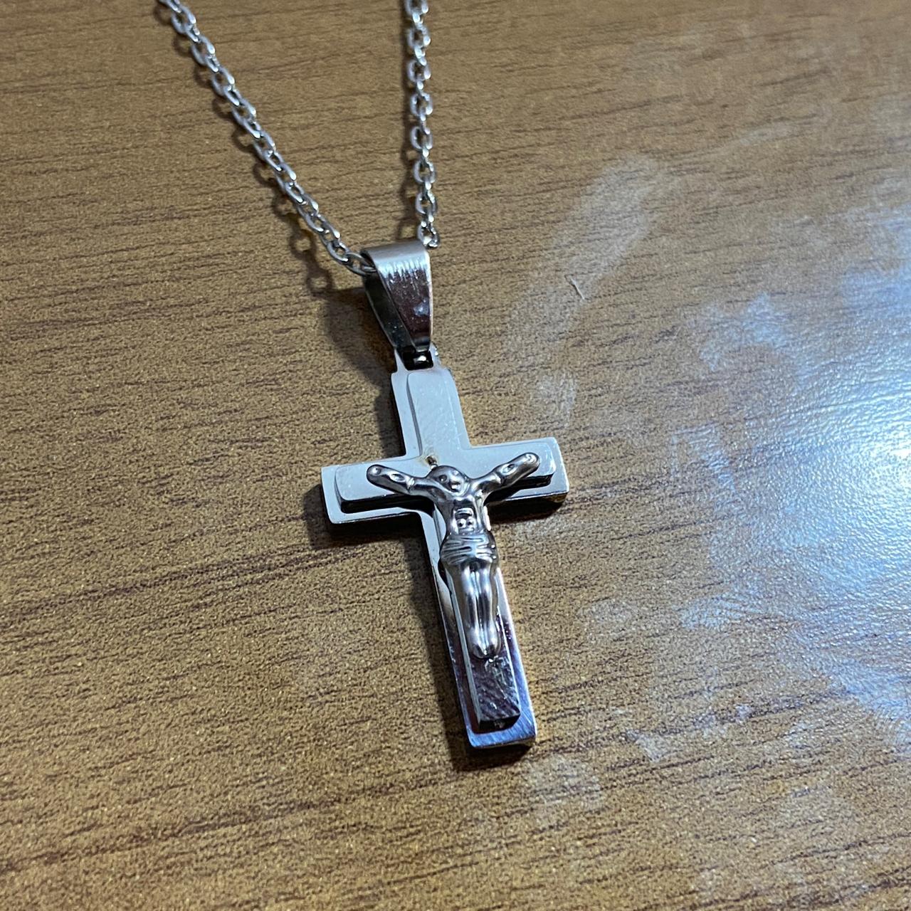CORRENTE AÇO INOX  CRUCIFIXO MOD1 (1 UNIDADES)