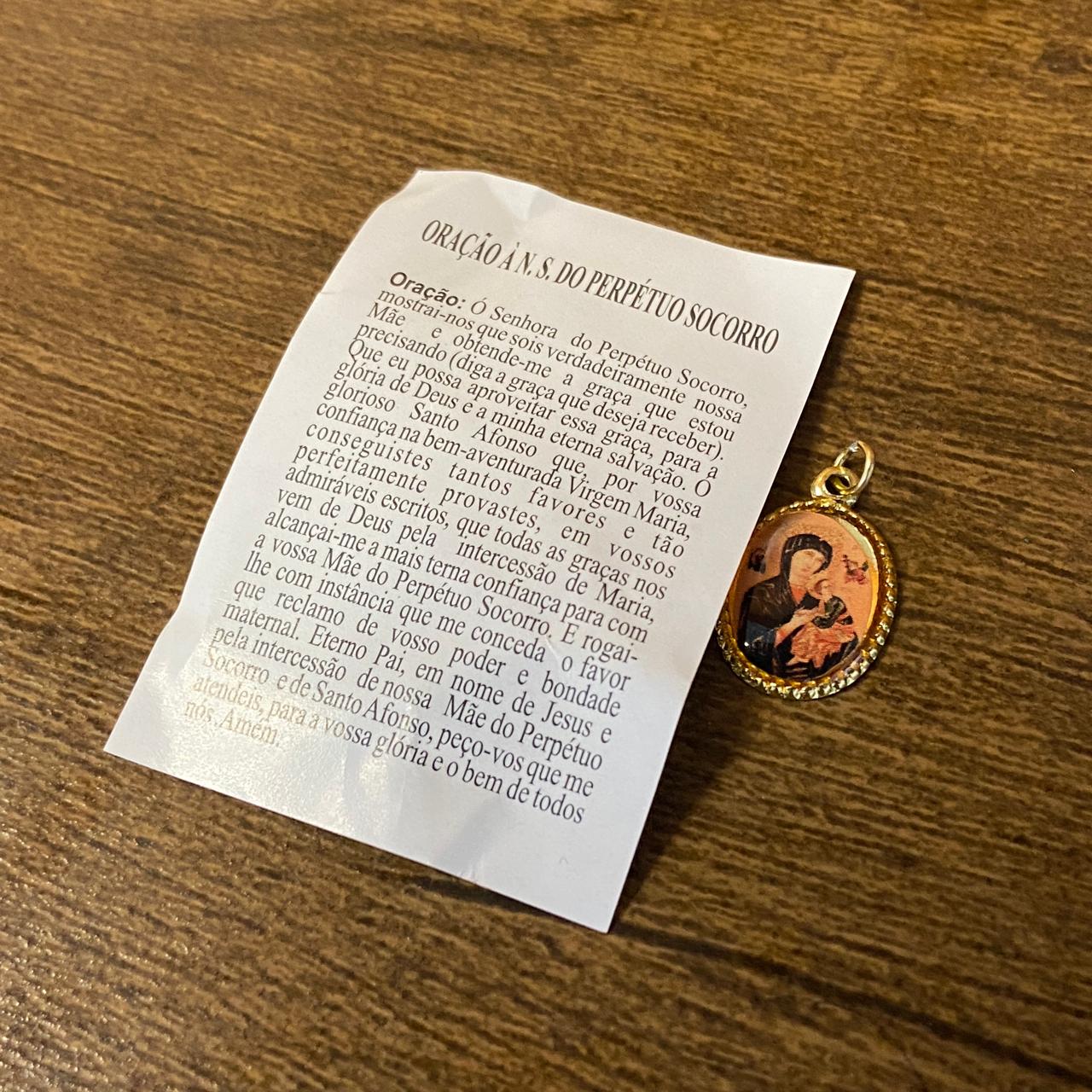 MEDALHA ALUMINIO NOSSA SENHORA DO PERPETUO SOCORRO (36 UNIDADES)
