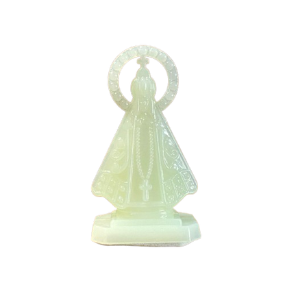 IMAGEM DE PLÁSTICO NOSSA SENHORA APARECIDA  PARA CARRO FLUORESCENTE  5,5CM (12 UNIDADES)