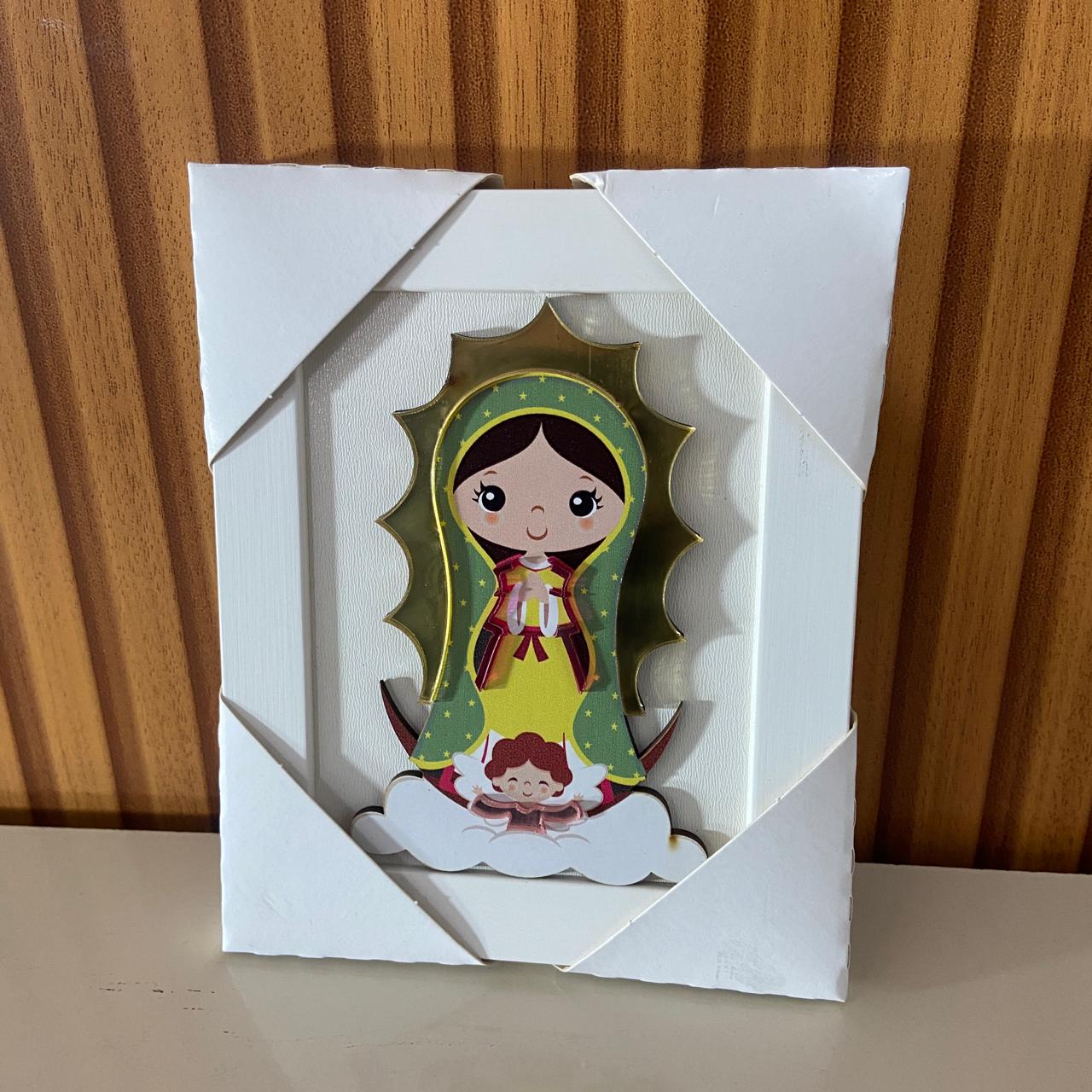 QUADRO MDF NOSSA SENHORA DE GUADALUPE INFANTIL COM ACRÍLICO 16,2CMX 13CM (1 UNIDADE)
