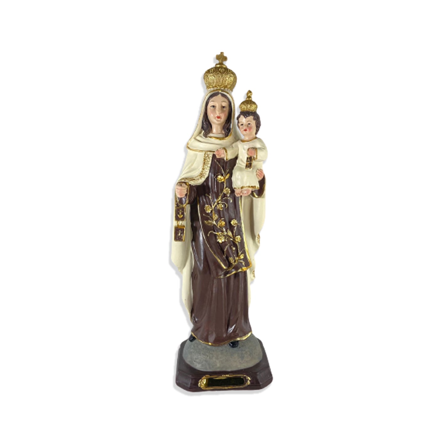 IMAGEM DE RESINA IMPORTADA NOSSA SENHORA DO CARMO 31CM (1 UNIDADE)