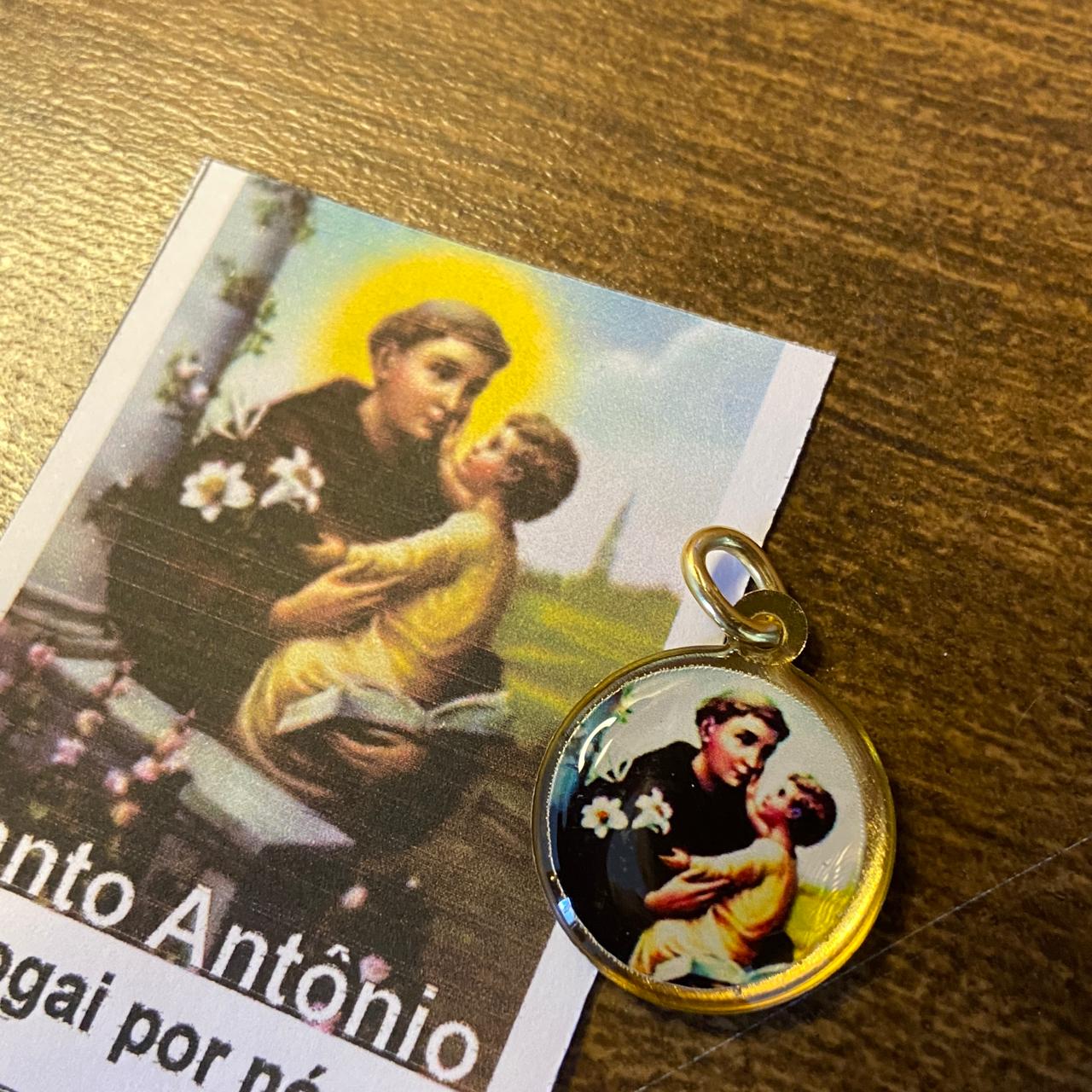 MEDALHA DUPLA FACE SANTO ANTÔNIO (12 UNIDADES)