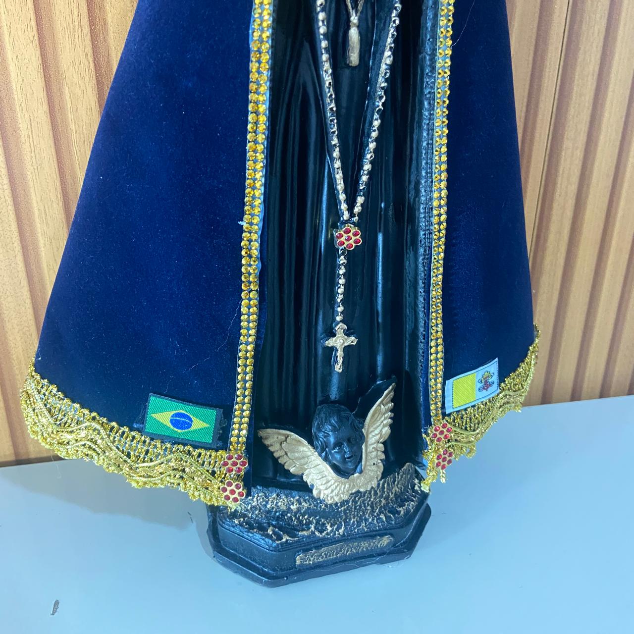 IMAGEM DE GESSO NOSSA SENHORA APARECIDA COM MANTO MOD4 45CM (1 UNIDADE)