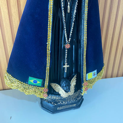 IMAGEM DE GESSO NOSSA SENHORA APARECIDA COM MANTO MOD4 45CM (1 UNIDADE)