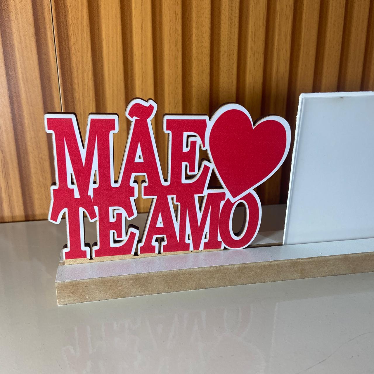 PORTA RETRATO MÃE TE AMO VERMELHO (1 UNIDADE)