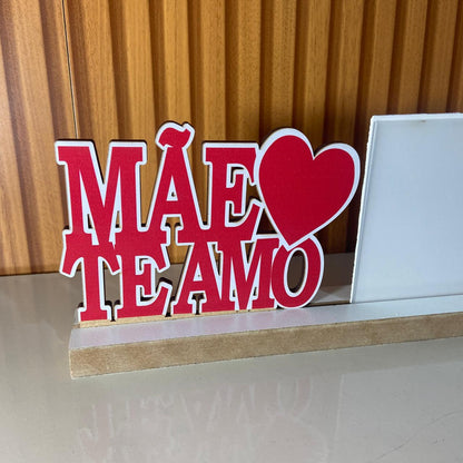 PORTA RETRATO MÃE TE AMO VERMELHO (1 UNIDADE)