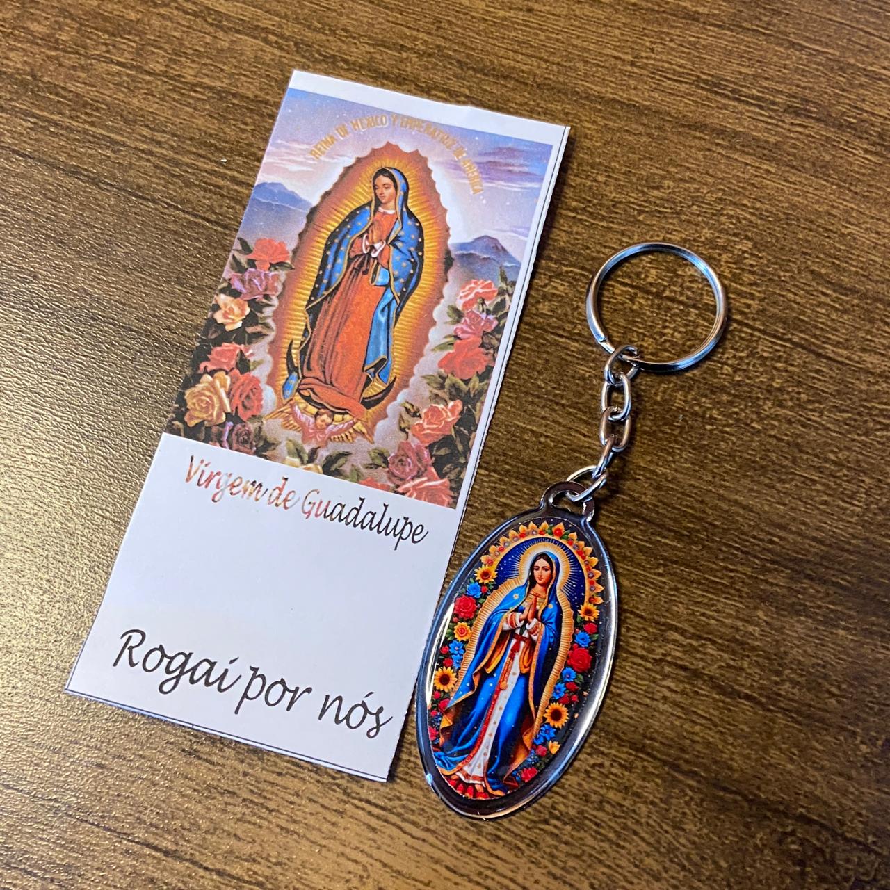 CHAVEIRO METAL OVAL RESINADO NOSSA SENHORA DE GUADALUPE (6 UNIDADES)