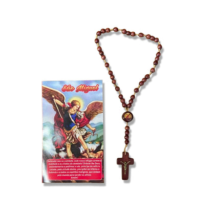 ROSÁRIO DE MADEIRA SÃO MIGUEL ARCANJO MOD2 6MM (3 UNIDADE)