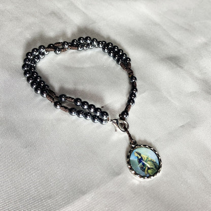 TERÇO PULSEIRA HEMATITA SANTA LUZIA 4MM (6 UNIDADES)