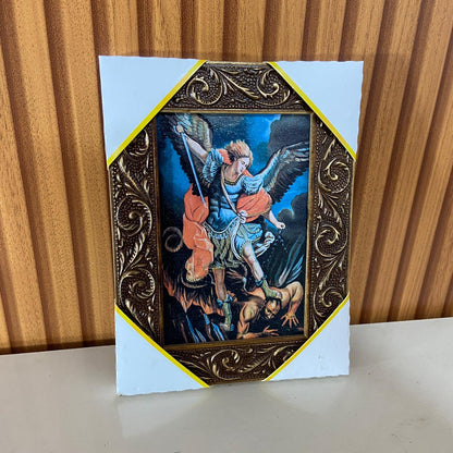 QUADRO COM MOLDURA RESINADO SÃO MIGUEL ARCANJO 20,5X15,5 (1 UNIDADE)