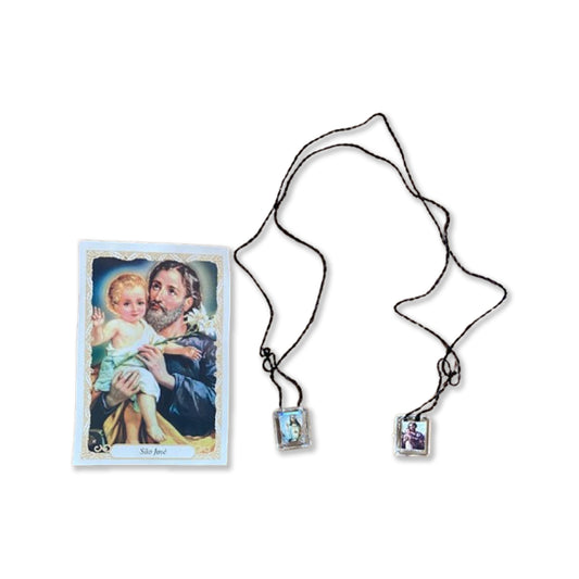 ESCAPULÁRIO CORDINHA SAGRADO CORAÇÃO DE JESUS E SÃO JOSÉ (12 UNIDADES)