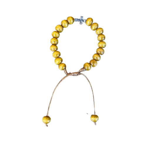 PULSEIRA DE MADEIRA MARROM REGULAVEL FÉ (3 UNIDADES)