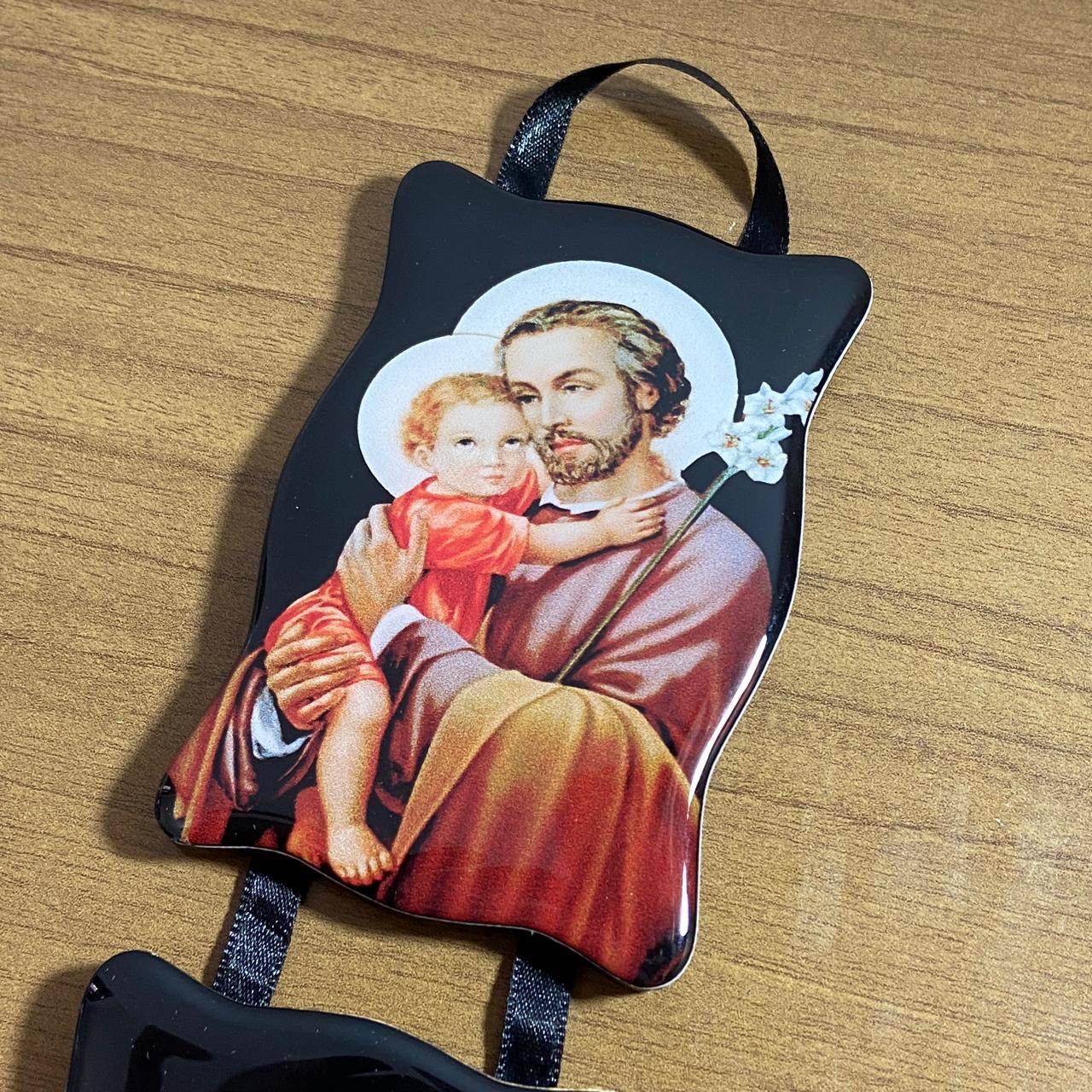 ADORNO DUPLO QUADRADO FITA SÃO JOSÉ (1 UNIDADE)