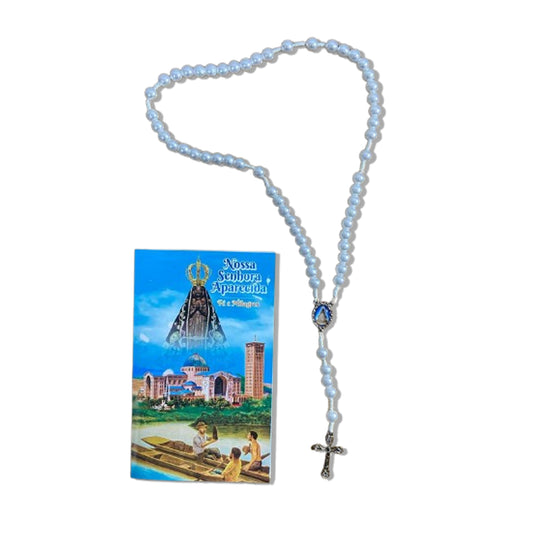 TERÇO PÉROLA NOSSA SENHORA APARECIDA 8MM (1 UNIDADE)