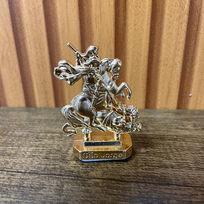 IMAGEM SÃO JORGE DOURADO PARA CARRO (12 UNIDADES)