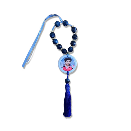 DEZENA PÉROLA AZUL SÃO CARLO ACUTIS RESINADO 14MM (1 UNIDADE)