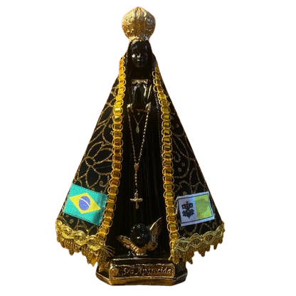 IMAGEM DE GESSO NOSSA SENHORA APARECIDA COM MANTO 22,5CM MOD2 (1 UNIDADE)