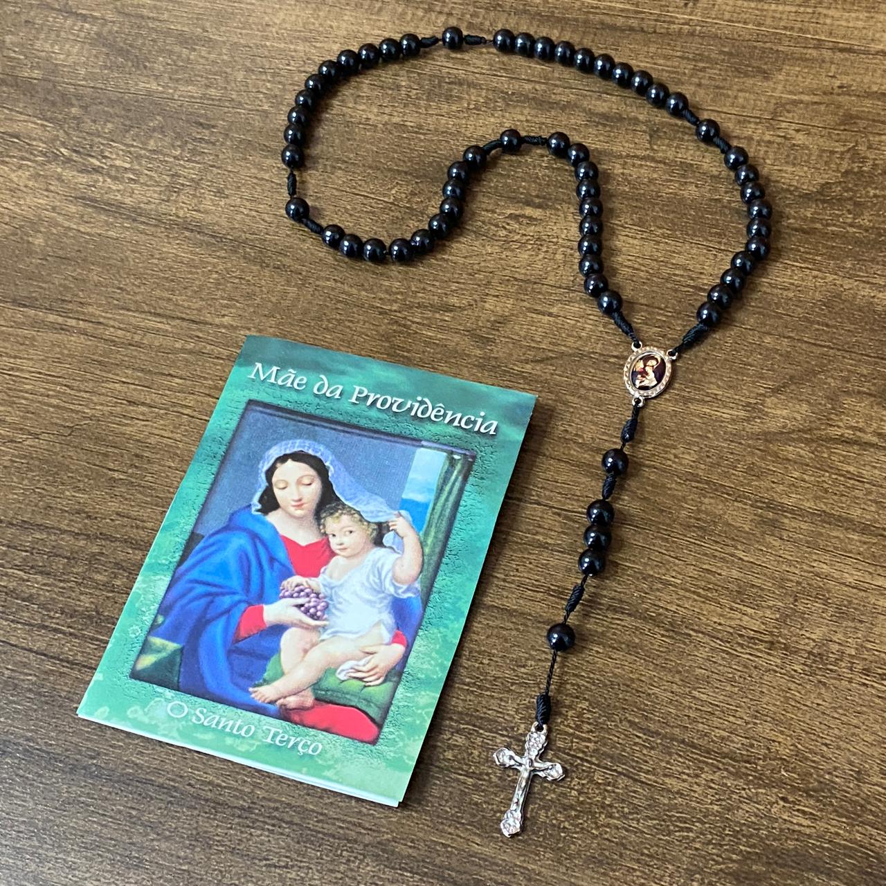 TERÇO PÉROLA PRETA DIVINA PROVIDÊNCIA 8MM (1 UNIDADE)