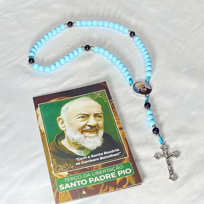 TERÇO SANTO PADRE PIO 8MM (1 UNIDADE)