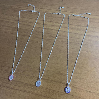 CORRENTE PRATEADA NOSSA SENHORA DAS GRAÇAS MODELOS SORTIDOS ( 3 UNIDADES)