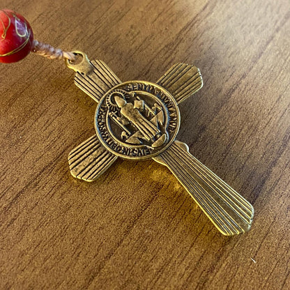 TERÇO PÉROLA VINHO NOSSA SENHORA DE GUADALUPE E JESUS MISERICORDIOSO 08MM (1 UNIDADE)