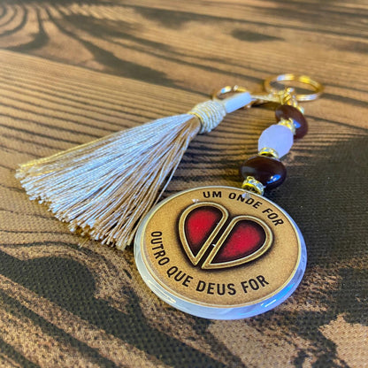 CHAVEIRO LUXO MEDALHA RESINADA DO CASAL  (1 UNIDADE)