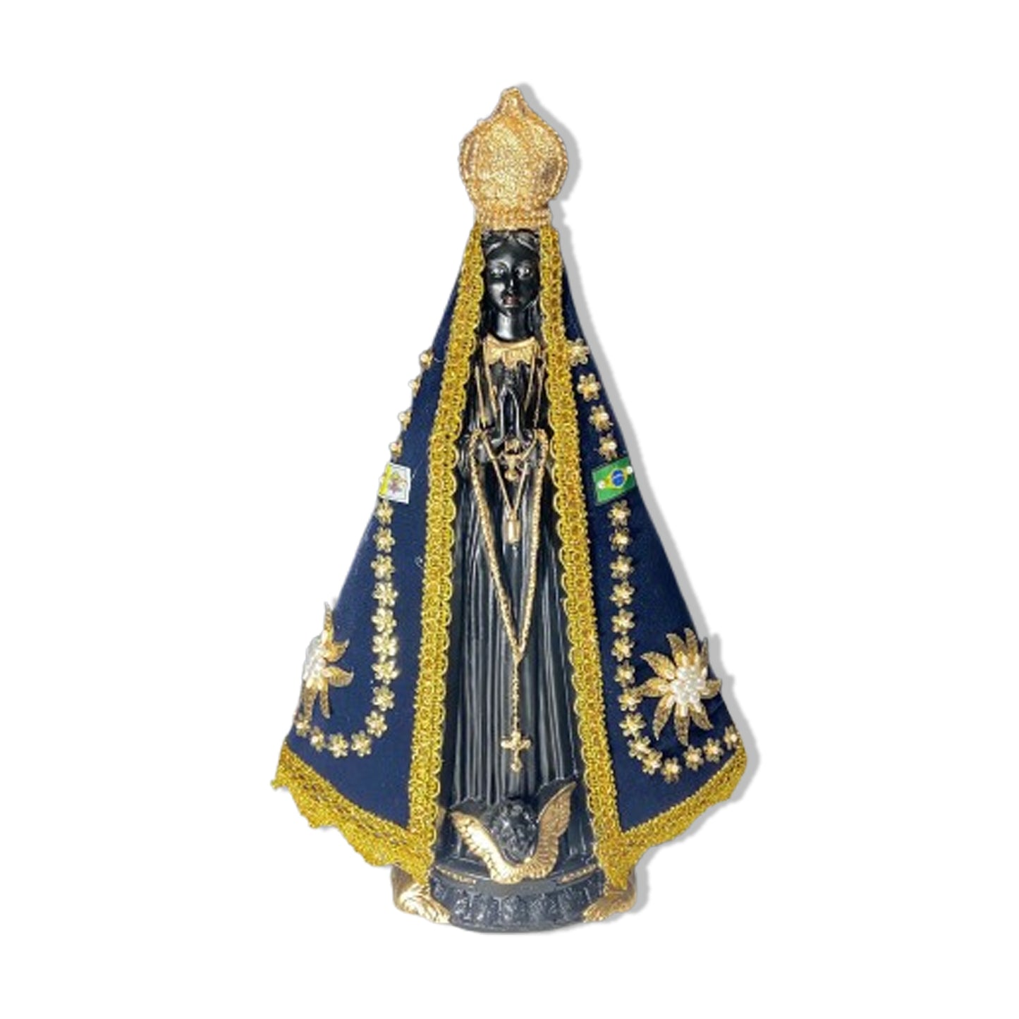 IMAGEM DE GESSO NOSSA SENHORA APARECIDA COM MANTO  45CM  (1 UNIDADE)