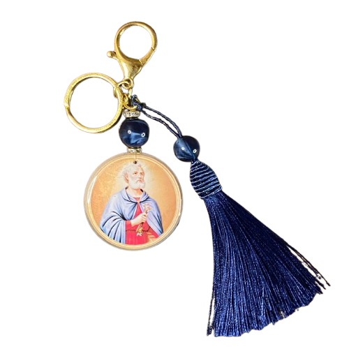 CHAVEIRO LUXO MEDALHA RESINADA SÃO PEDRO MOD 2  (1 UNIDADE)