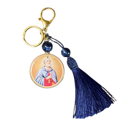 CHAVEIRO LUXO MEDALHA RESINADA SÃO PEDRO MOD 2  (1 UNIDADE)