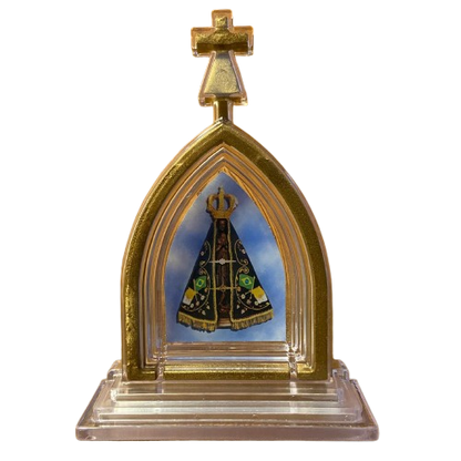 CAPELA ACRÍLICA G NOSSA SENHORA APARECIDA TRANSPARENTE 18X12 CM (1 UNIDADE)