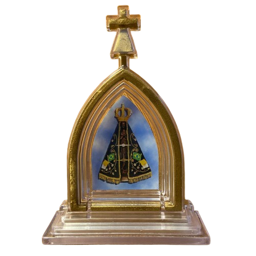 CAPELA ACRÍLICA G NOSSA SENHORA APARECIDA TRANSPARENTE 18X12 CM (1 UNIDADE)