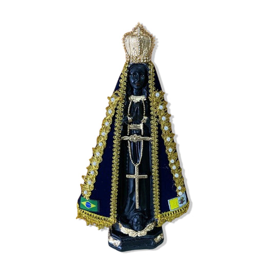IMAGEM DE GESSO NOSSA SENHORA APARECIDA COM MANTO  31CM  (1 UNIDADE)
