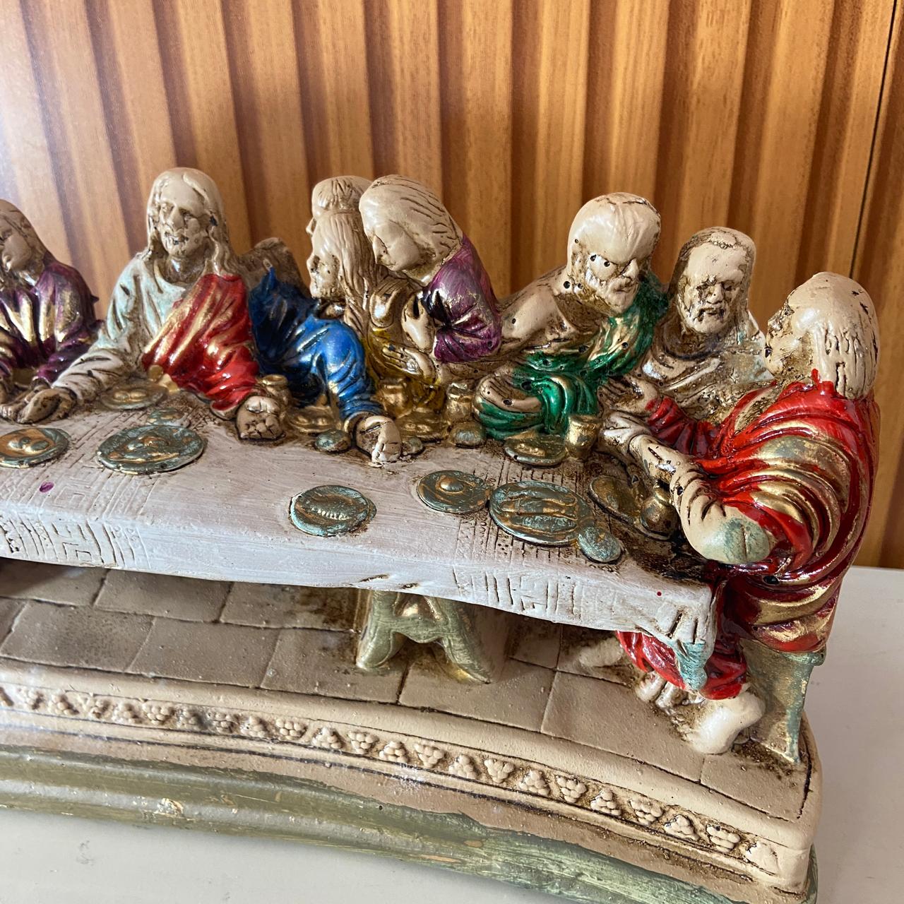 IMAGEM DE GESSO SANTA CEIA 16X35CM (1 UNIDADE)