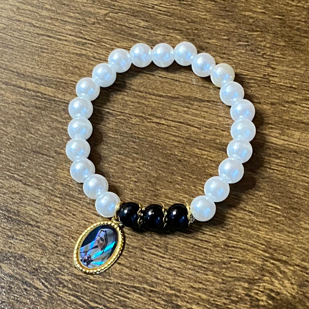 PULSEIRA PÉROLA NOSSA SENHORA DE FÁTIMA (01 UNIDADE)