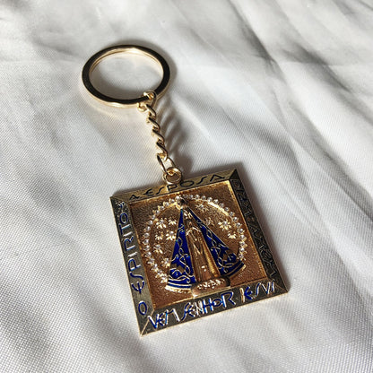 CHAVEIRO DOURADO NICHO NOSSA SENHORA APARECIDA COM STRASS (6UNIDADES)