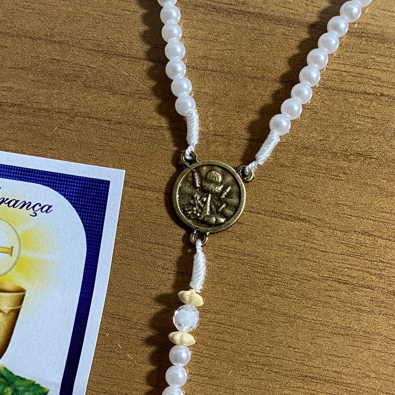 TERÇO PÉROLA LEMBRANÇA DA EUCARISTIA MD2 4MM (3 UNIDADES)