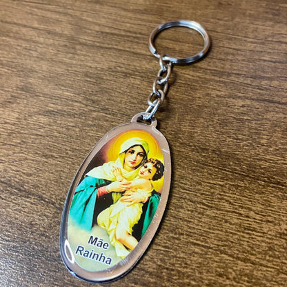 CHAVEIRO METAL OVAL RESINADO MÃE RAINHA  (6 UNIDADES)