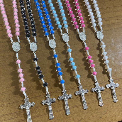 TERÇO NOSSA SENHORA APARECIDA E SÃO CRISTOVÃO CORES SORTIDAS (6 UNIDADES)