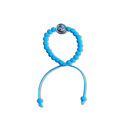PULSEIRA EMBORRACHADA SÃO MIGUEL ARCANJO AZUL REGULÁVEL (6 UNIDADES)
