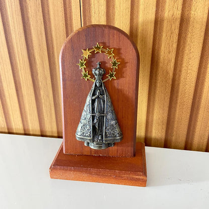ADORNO DE MESA MADEIRA NOSSA SENHORA APARECIDA 15CM (1 UNIDADE)