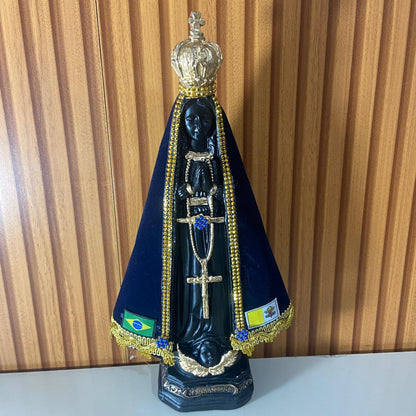 IMAGEM DE GESSO NOSSA SENHORA APARECIDA COM MANTO 33CM (1 UNIDADE)