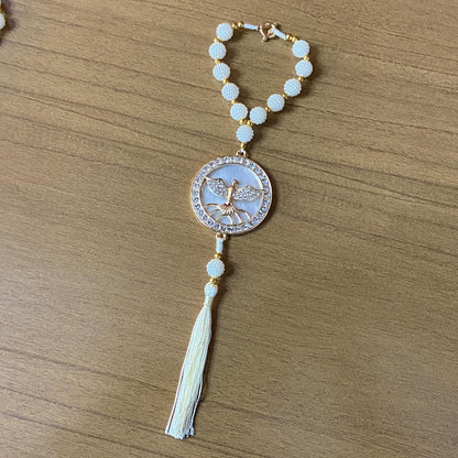 DEZENA PARA CARRO DIVINO ESPÍRITO SANTO AMORA BRANCA MOD2 10MM (3 UNIDADES)