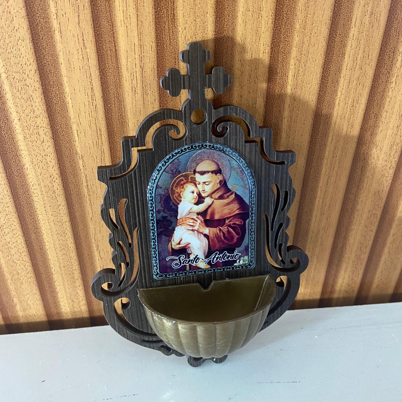 PORTA AGUA BENTA MDF SANTO ANTÔNIO 16CM (1 UNIDADE)