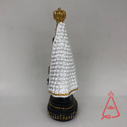IMAGEM DE RESINA IMPORTADA NOSSA SENHORA APARECIDA PÉROLA BRANCA 18CM (1 UNIDADE)