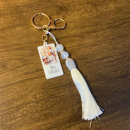 CHAVEIRO ACRÍLICO RESINADO MEU BATISMO (  1 UNIDADE)