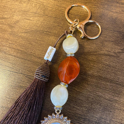 CHAVEIRO DE PEDRARIAS DIVINO ESPÍRITO SANTO COM STRASS MOD3 (1 UNIDADE)